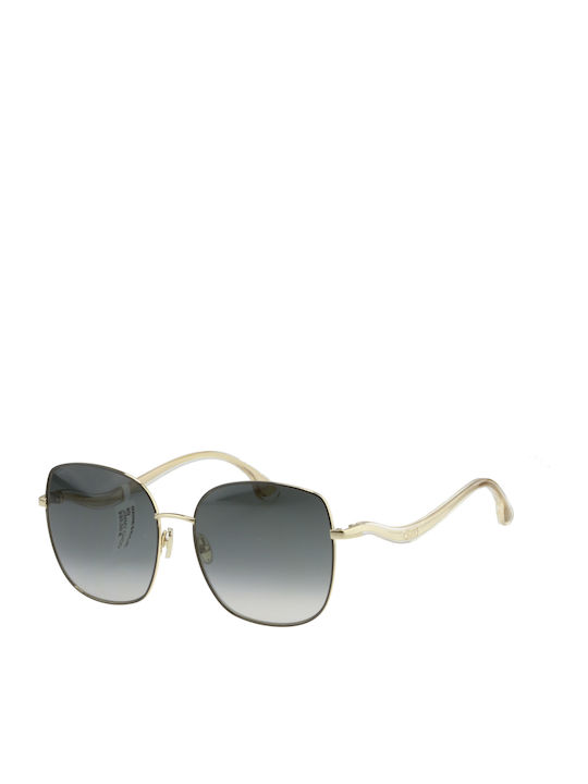 Jimmy Choo MAMIE/S Women's Sunglasses with Gold Metal Frame and Black Gradient Lens