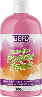 +Efo Poster Paint Tempera de Pictură Roz în Sticlă 500ml 1buc 385504