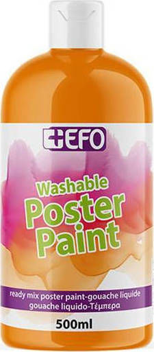 +Efo Poster Paint Τέμπερα Ζωγραφικής Πορτοκαλί σε Μπουκάλι 500ml
