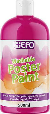 +Efo Poster Paint Tempera Colour Paint Bottle 500ml Fuchsia Ματζέντα