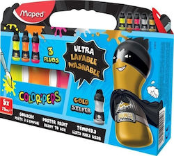 Maped Peps Fluo+ Τέμπερες Πολύχρωμες 75ml Maped Peps Fluo+ Τέμπερες Πολύχρωμες 75ml