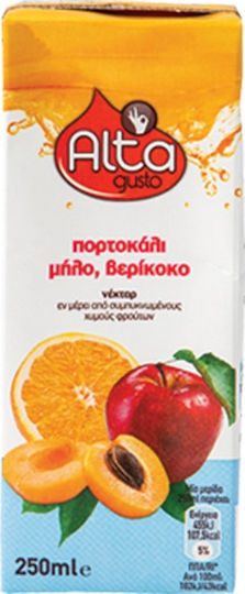 Alta Gusto Nectar Πορτοκάλι, Μήλο & Βερίκοκο 250ml 1buc