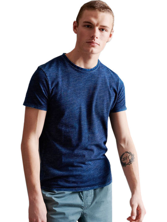 Superdry Denim Goods Co Texture Men's Short Sleeve T-shirt Navy Blue