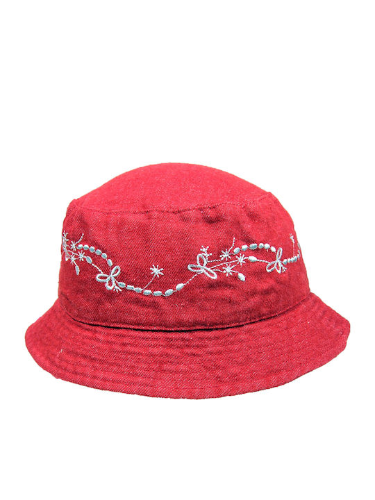 Children's Bucket Hat Jeans Girl Red