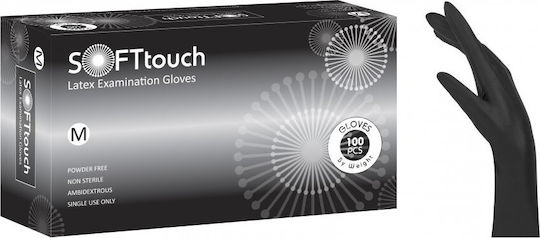 Bournas Medicals Touch Nitrile Exam Gloves Powder Free in Black Colour 100 Pieces
