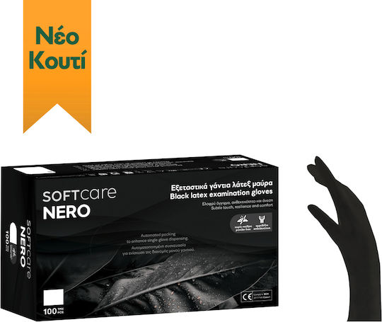 Soft Care Nero Nitrile Gloves Powder Free in Black Colour 100 Pieces