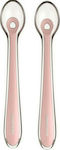 Kikka Boo Βρεφικό Σετ με Κουτάλια Flexible 2 από Σιλικόνη Pink σε Θήκη για 4+ μηνών 2τμχ