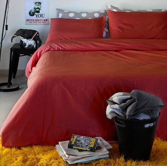 Melinen Sheet for Single Bed with Elastic 100x200+30cm. Urban Bordeaux