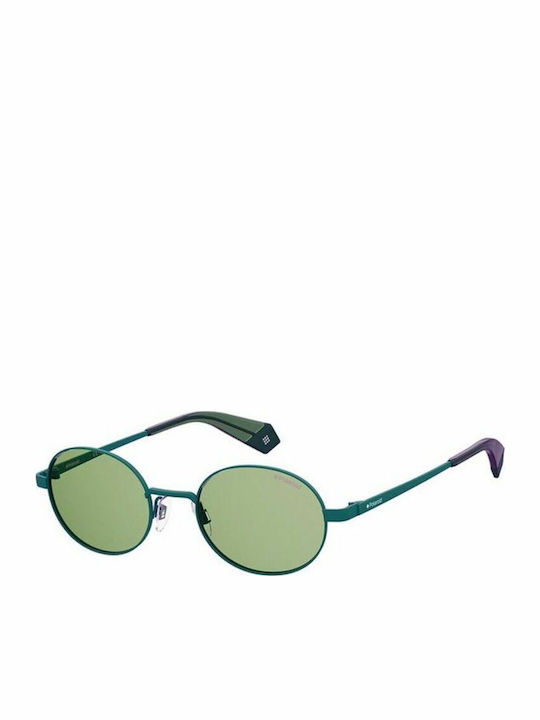 Polaroid Unisex Sunglasses with Green Metal Fra...