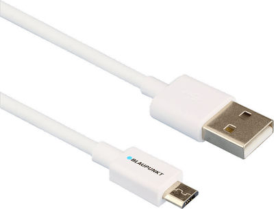 Blaupunkt USB 2.0 to micro USB Cable Λευκό 2m (BP-MCW20-T)