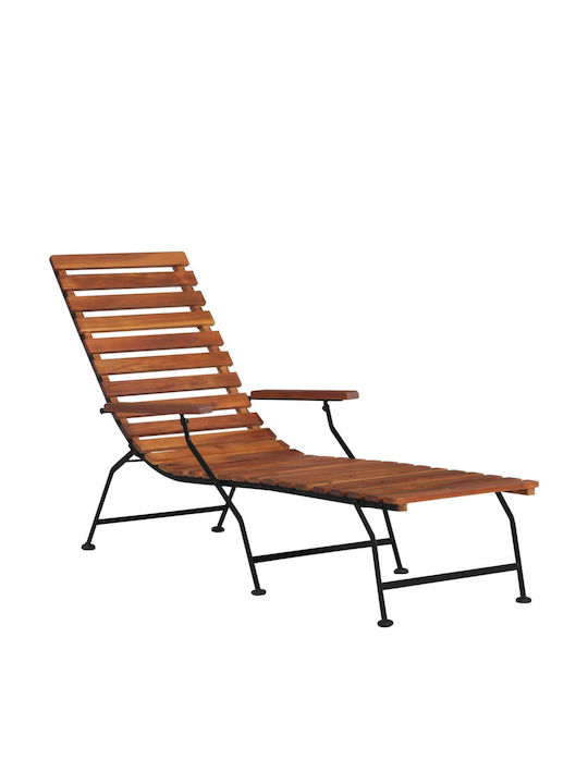 Deckchair Wooden Coffee 170x60x90cm.