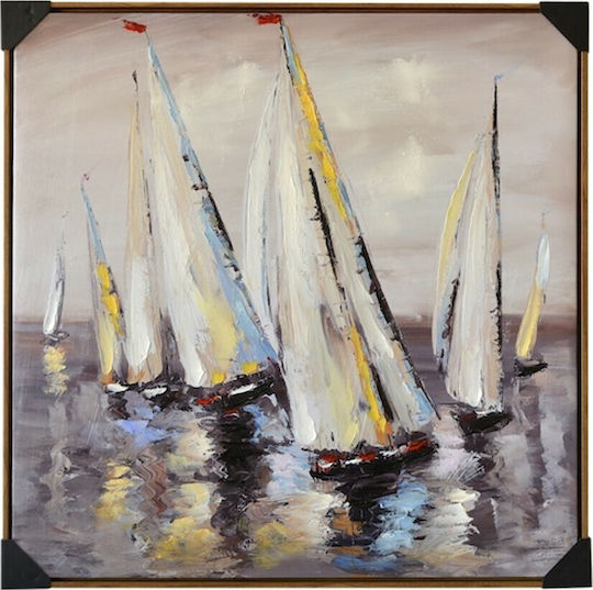 Lalos Sailing Painting on Canvas 80x80cm