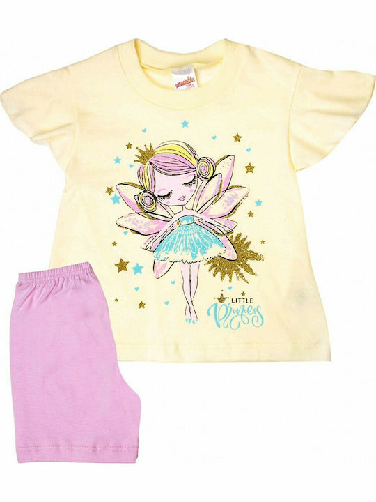 Minerva Pijama pentru copii De vară Galbenă Princess