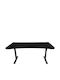 Gaming Office Arena Wooden Pure Black with Metal Legs 160x82x70cm