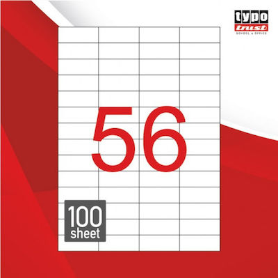 Typotrust 5600 Αυτοκόλλητες Ετικέτες Α4 Ορθογώνιες 52.5x21.2mm