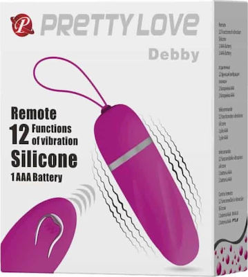 Pretty Love Debby Vibrator Bullet with Remote Control 9cm BI-014405W Purple