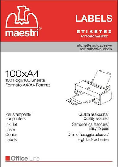 Romeo Maestri 1400 Αυτοκόλλητες Ετικέτες Α4 Ορθογώνιες 99.1x38.1mm