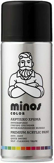 Minos Spray Spray Paint Acrylic with Satin Effect Traffic Black RAL 9017 400ml
