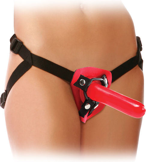 Pipedream Fetish Fantasy Series First Timers Strap-On Set Harness με Dildo 14cm σε Κόκκινο Χρώμα