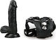 Shots Ouch Realistic Strap-On Harness with Dildo 15.2cm in Black Color