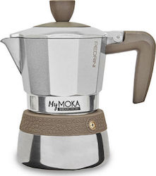 Pedrini MyMoka Induction Μπρίκι Espresso 2cups Inox Γκρι