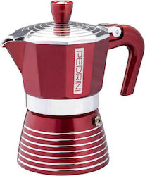 Pedrini Elegance Red Stovetop Espresso Pot for 2Cups Red