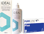 Pure Lens Plus 2 Μηνιαίοι Φακοί Επαφής Υδρογέλης & Ideal Unica 380ml