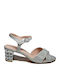 Menbur Women's Sandals with Ankle Strap Silver