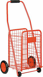 Metallic Shopping Trolley Foldable Red 45x8x64cm