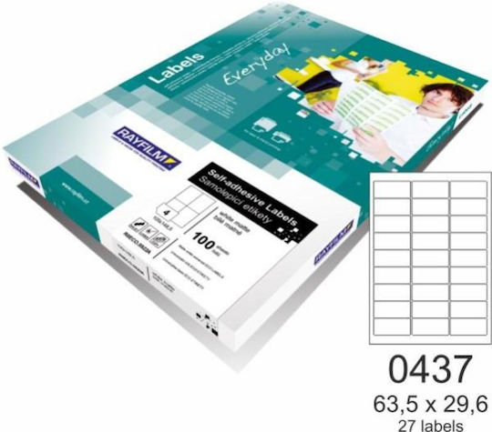 Rayfilm 2700 Αυτοκόλλητες Ετικέτες Α4 Ορθογώνιες Everyday 63.5x29.6mm