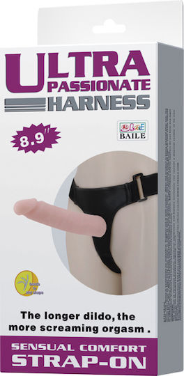 Baile Ultra Passionate Harness Sensual Comfort Strap-On Harness με Dildo 22.5cm στο χρώμα του δέρματος