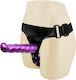 Baile Ultra Female Harness Harness with Double Dildo 17.5cm in Purple Color