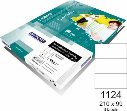 Rayfilm 300 Αυτοκόλλητες Ετικέτες Α4 Ορθογώνιες Everyday 210x99mm