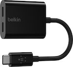 Belkin Konverter USB-C männlich zu USB-C 2x weiblich Schwarz (F7U081BTBLK)
