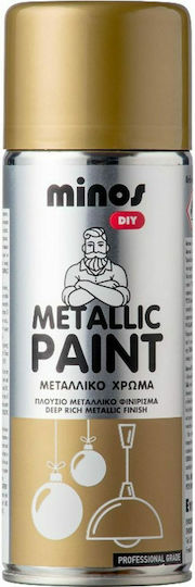 Minos Spray Σπρέι Βαφής Metallic Paint με Μεταλλικό Εφέ Χρυσό RAL 900 400ml