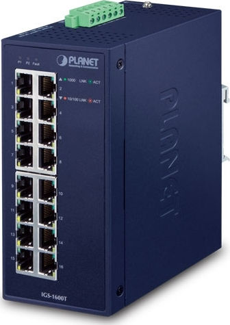 Planet IGS-1600T Unmanaged L2 Switch with 16 Gigabit (1Gbps) Ethernet Ports