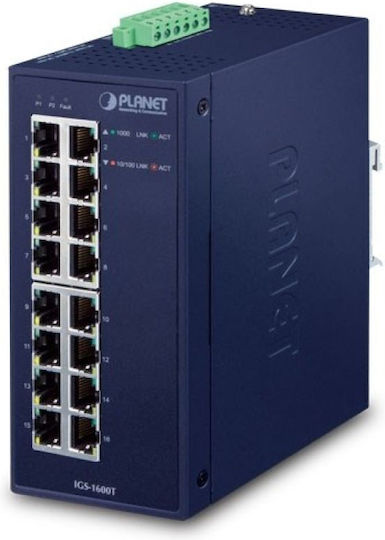 Planet IGS-1600T Unmanaged L2 Switch with 16 Gigabit (1Gbps) Ethernet Ports