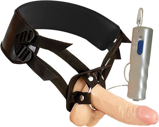 You2Toys Gigolina Vibrating Strap-on Арсенал с Единично Дилдо 22см и Вибрация в Телесен цвят