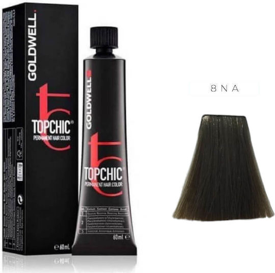 Goldwell Topchic Permanent Hair Color Βαφή Μαλλιών 8NA Ξανθό Ανοικτό Φυσικό Σαντρέ 60ml