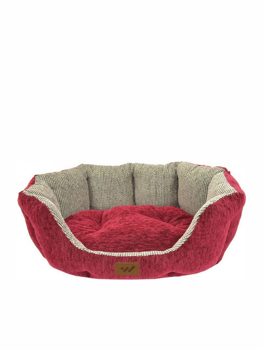 Woofmoda Candlewick Throne Sofa Dog Bed Red 43x34cm.