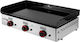 Mainho Gewerbliche Flachgrillplatten LPG 80x45x23cm 12.3kW mit glatter & geriffelter Platte NE80