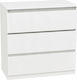 Sono Wooden Chest of Drawers with 3 Drawers White 90x46x91cm