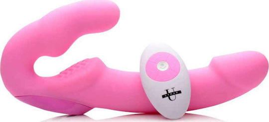 Strap U Urge Strapless Strap On Vibrator Без презрамки Страп-он с Дилдо 24см с вибрация в Розов цвят