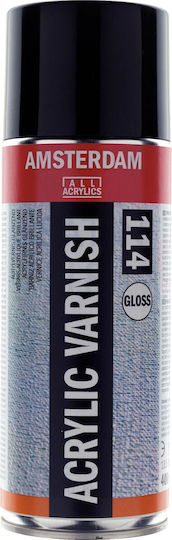 Royal Talens Spray Poloneză Amsterdam Acrylic Varnish cu Strălucitor Efect Transparent 114 400ml