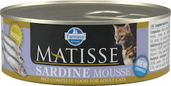 Farmina Matisse Nasses Katzenfutter für Katze in Dose mit Sardine 12x85gr 22.05.025