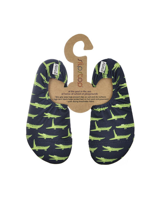 Slipstop Crocodile Kids Beach Shoes Navy Blue SS-20