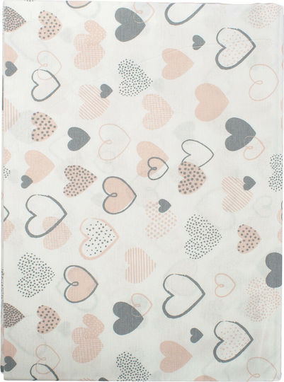 Dimcol Hearts Cotton Swaddle Wrap Pink 80x80cm.
