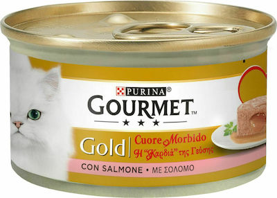 Purina Gourmet Gold Wet Food for Adult Cats In Can with Salmon η Καρδιά της Γεύσης 1pc 85gr