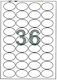 Fleks 3600 Self-Adhesive Oval A4 Labels 45x30mm