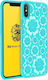 MSVII Flower Flexible Back Cover Σιλικόνης Μπλε (iPhone X / Xs)